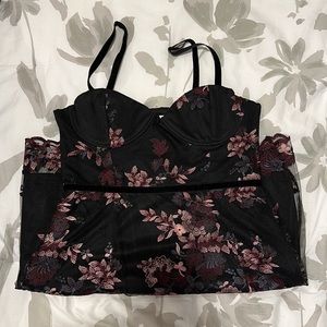 Tobi Black Floral Dress Medium